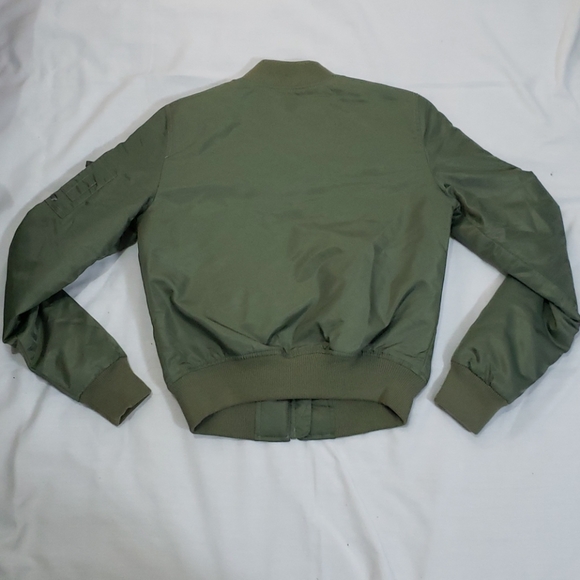 Hollister Bomber Jacket Womens Size X-Small Olive - Picture 3 of 5